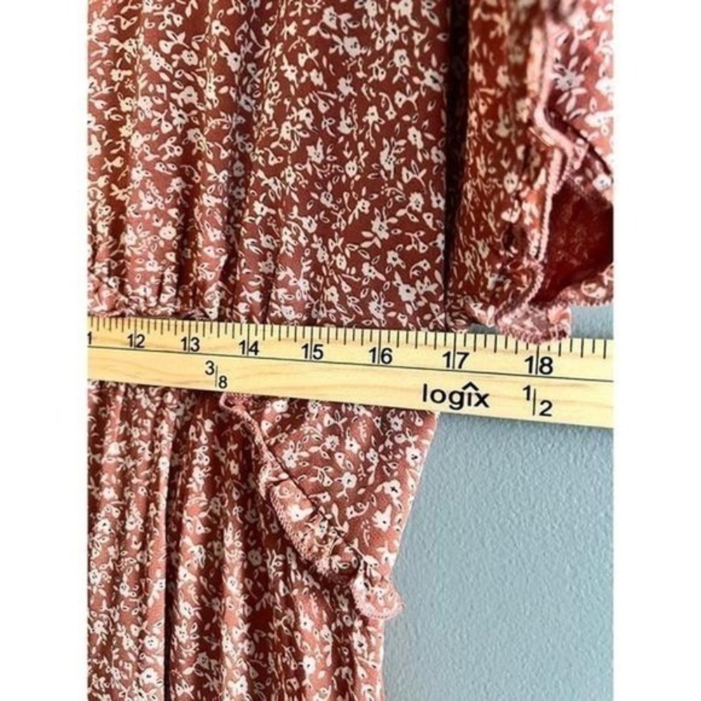 Old Navy Small Tall Floral Short Sleeve Button Front Midi Dress - Picture 9 of 9